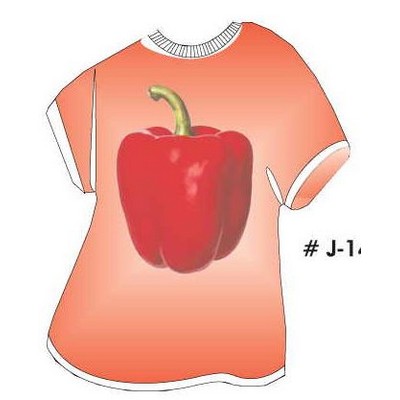 Bell Pepper T-Shirt Acrylic Coaster w/Felt Back