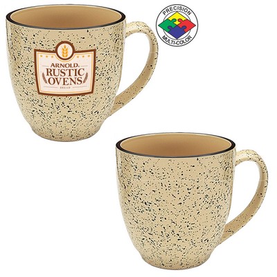 14.5 Oz. Almond Beige Speckled Bistro Mug - Dishwasher Resistant - Precision Spot Color