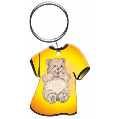 Bear Cub T Shirt Key Chain w/Clear Mirrored Back (4 Square Inch)