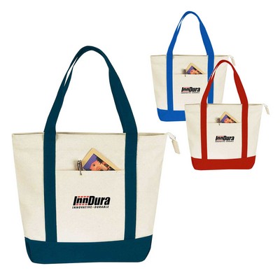 Zipper Canvas Tote Bag (20"x16"x6")