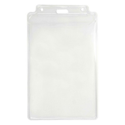 3.88" W x 6.63" H - Vertical Clear Vinyl Badge Holder (Blank)