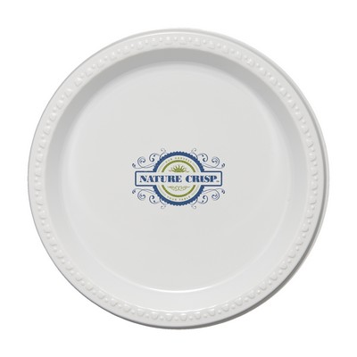 9" Plastic Plate - White