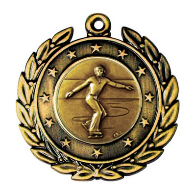 Stock Star Wreath 2" Medal- Figure Skating Male