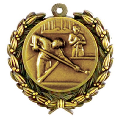 Stock Billiards Medal w/ Wreath Edge (1 1/4" )