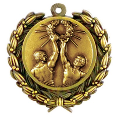 Stock Victory Male Medal w/ Wreath Edge (1 1/4")