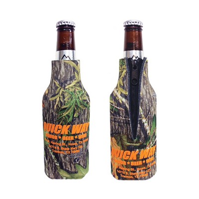 Mossy Oak or Realtree Camo Premium Collapsible Foam Bottle Insulators w/ Zipper