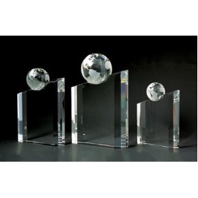 Crystal Globe Award (8"x5 1/8"x2 3/8")