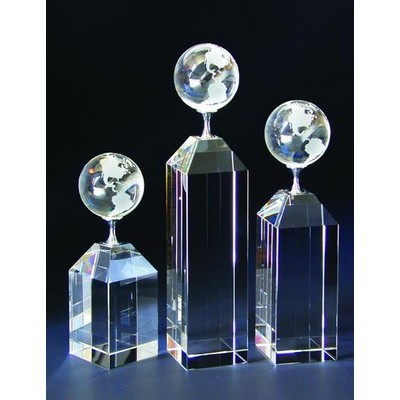 Crystal Globe Tower Award (11"x2 3/8")