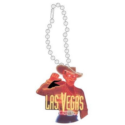 Vegas Vic Neon Cowboy Promotional Key Chain w/ Black Back (10 Square Inch)