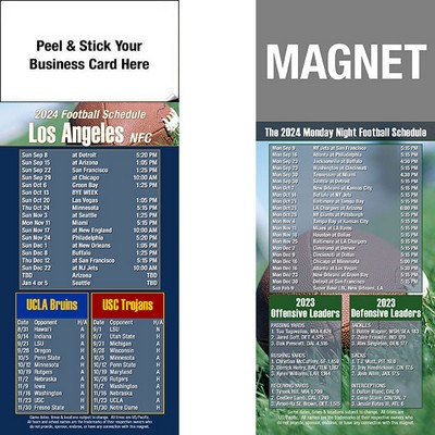 Los Angeles Pro Football Schedule Peel & Stick Magnet (3 1/2"x8 1/2")