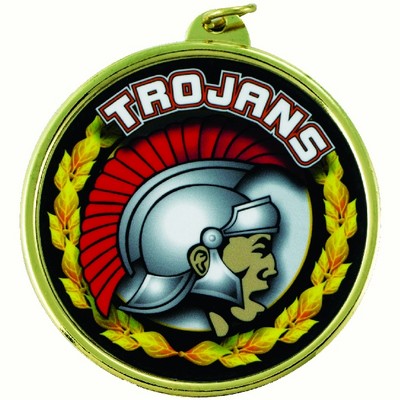 2¼" TM Series Academic Medal w/Trojans Mascot Mylar Insert