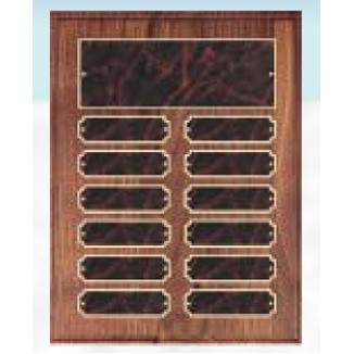 Elegant American Walnut Perpetual Plaque w/ 12 Red Plates (9"x12")