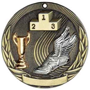 Track, Tri-Colored Medal, 2"