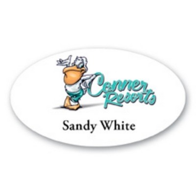 Name Badge w/Personalization (1.625"x2.875") Oval