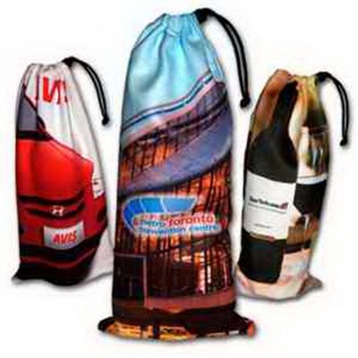 Wine Bottle Drawstring Pouch w/Dye Sublimation