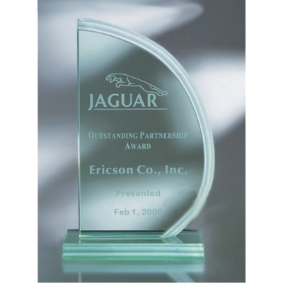 10 5/8" Jade Glass Sail Waterfall Award