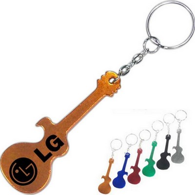 Guitar Aluminum Bottle Opener w/Keychain (2 Week Production)