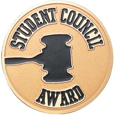 2" Student Council Award Etched Enameled Medallion Insert Disc