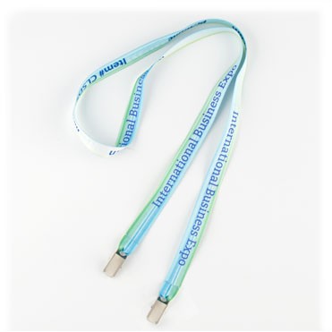 5/8" Double Bulldog Clip Dye Sublimated Lanyard