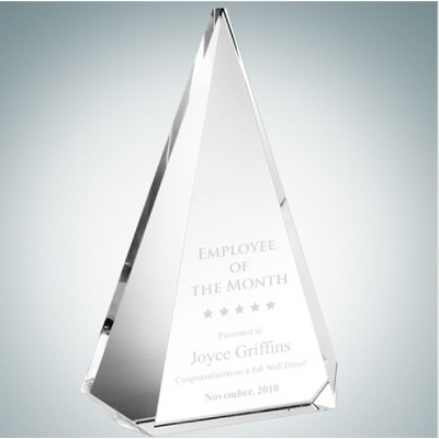 Majestic Triangle Optical Crystal Award Plaque (Medium)