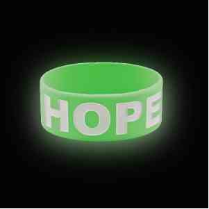 1" Glow In The Dark Color Ink Injected Wristband