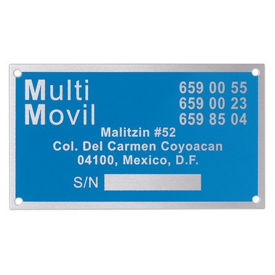 Metal Plates & Signage: 30-40 sq. in.