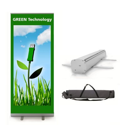 Tradition 34" Retractable Banner - Full Color, No Minimum, Silver Stand. No Minimums!