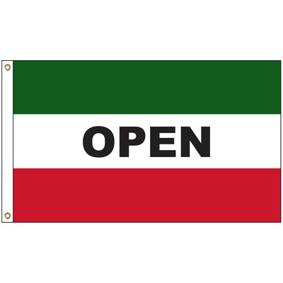 Open 3' x 5' Message Flag with Heading and Grommets