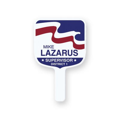 Corrugated Plastic Elect Shape Rally Hand Fan