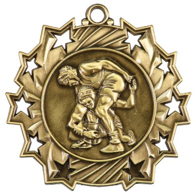 Ten Star Wrestling Medal - 2-1/4"