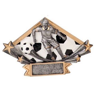 Diamond Star Resin Female Soccer Award - 4 1/4"x6 1/4"