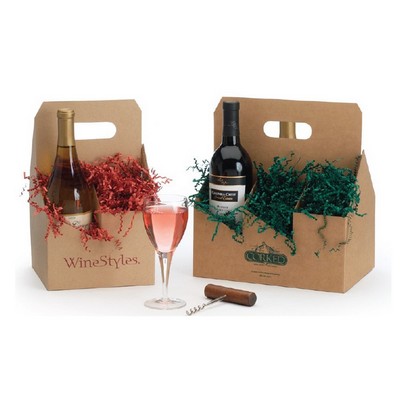 Corrugated 6 Wine Bottle Carrier (10.5"x7"x12")