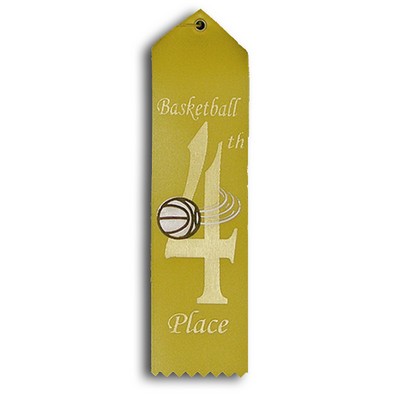 Stock Basketball Event Ribbon - 4th Place