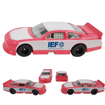 3"x1 1/4"x3/4" 1:64 Pink & White Nascar® Style Die Cast Car (u)