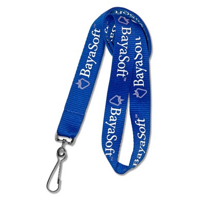 3/4" Wide Economy Flat Polyester Lanyard w/ Screen Printed Logo