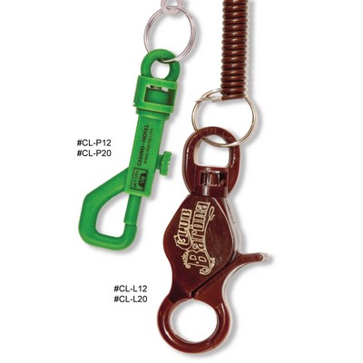 12" Casino Coiled Lanyard w/Trigger Loop Clip