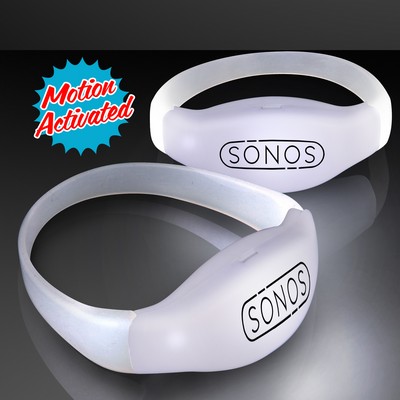 Light Up Motion Activated White LED Bracelet - Domestic Print