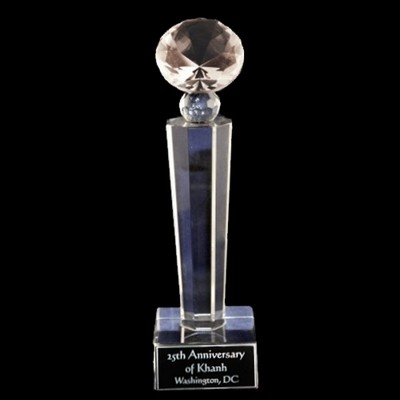 Crystal Engraved Award - 12" extra large - Tuscany Diamond