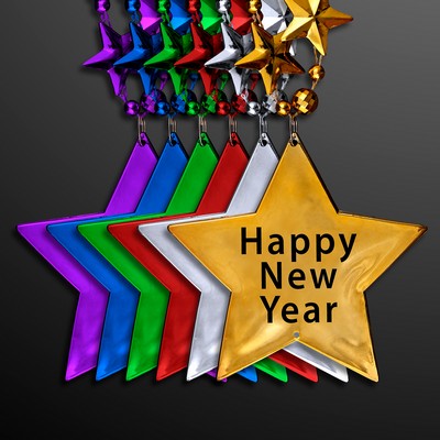 Assorted Color Star Beads for New Years Party (Non-Light Up) - BLANK