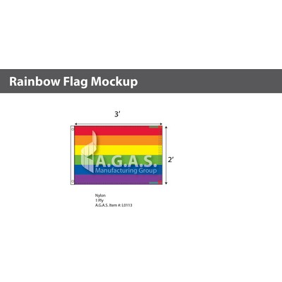 Rainbow Deluxe Flag 2'X3'