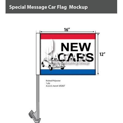 New Cars with Bug Car Flags 12x16 inch