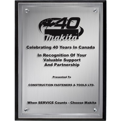 Alumo Tech Silver Rectangle Plaque (9"x 10"x 1") Screen-Printed