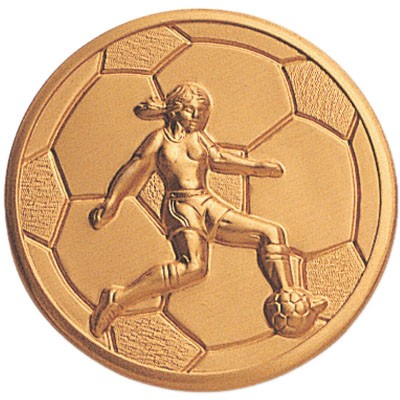 2" Soccer Female Stamped Medallion Insert Disc