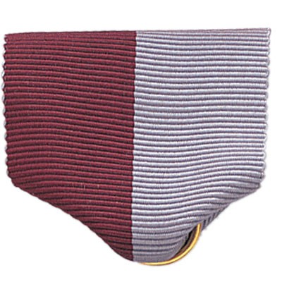 RL Series Pin Back Maroon Red & Gray Ribbon w/Metal Ring