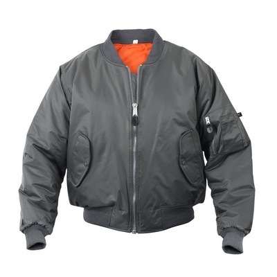 Gun Metal Gray MA-1 Military Flight Jacket (S-XL)