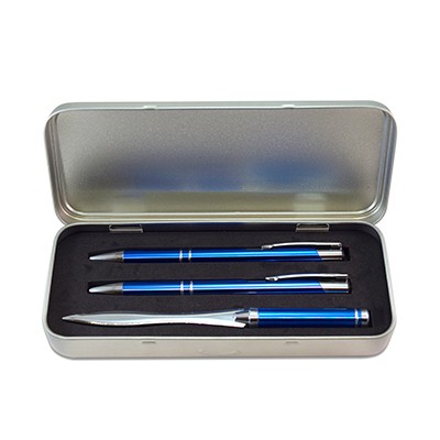 Classic Pen, Pencil & Letter Opener Set in Tin Case