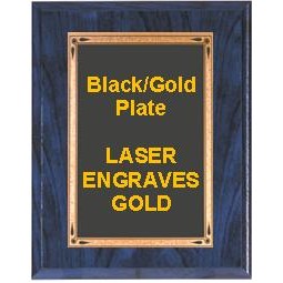 Blue Woodgrain Plaque - 9" x 12" w/ a 7" x 10" Teardrop Plate