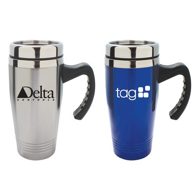 Double Stainless Steel Travel Mug w/Handle