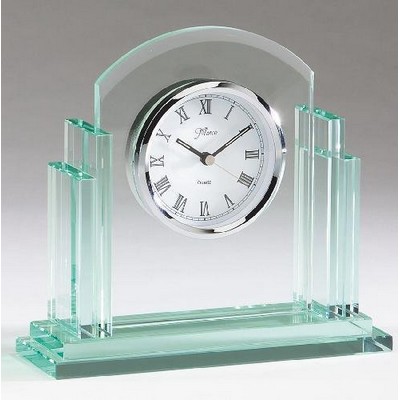 8" x 7 1/2" Arched Tower Glass Clock