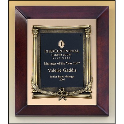 Cherry Finish Wood Frame Plaque with Wreath (12" x 15")